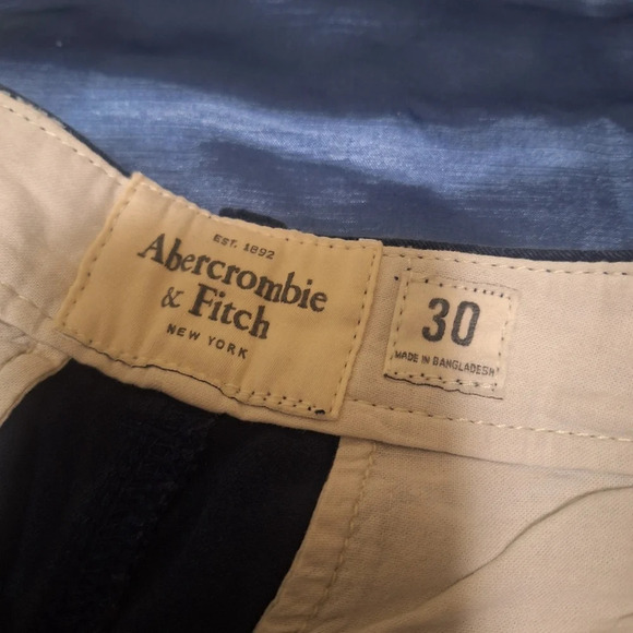 A & F blue whale print cotton chino shorts SZ 30 - Picture 4 of 4
